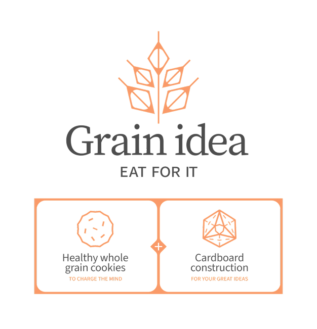Логотип Grain idea со слоганом eat for it